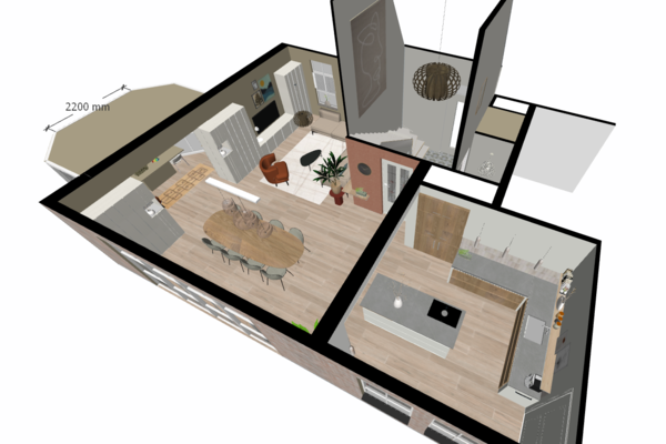 3D ontwerp interieurplan