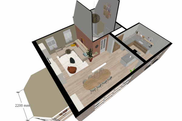 3D ontwerp interieurplan