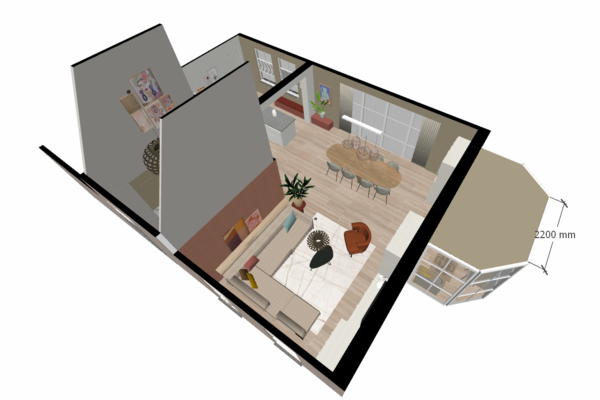 3D ontwerp interieurplan